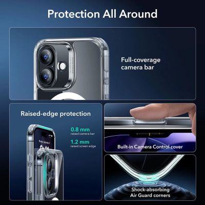 3. Zestaw ESR Classic Hybrid MagSafe + Szkło hartowane na iPhone 17 - przezroczyste