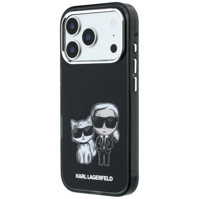 2. Etui Karl Lagerfeld IML Karl&Choupette Bodies Sketch Print MagSafe na iPhone 17 Pro / 18 Pro - czarne