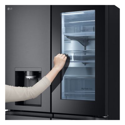 9. Lodówka Side-By-Side LG GMG960EVJE Multi Door 179cm Essence Black Steel czarny mat Total NoFrost podajnik wody