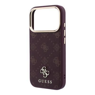 6. Etui Guess Peony 4G Small Logo MagSafe na iPhone 17 Pro / 18 Pro - burgundowe