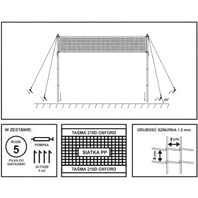 24. ZESTAW DO SIATKÓWKI DELUXE 570x55x230CM 5W1 ENERO