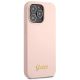 4. Etui Guess Silicone Script Gold Logo na iPhone 13 Pro Max - jasnoróżowe