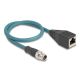 4. DeLOCK M12 Kabel adaptera z kodowaniem X 8-pinowe męski do żeńskiego RJ45 o długości 50 cm