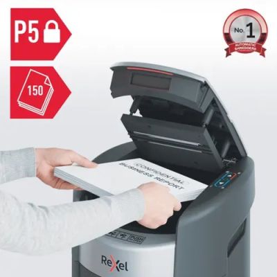2. Niszczarka Rexel ShredMax AutoFeed+ 150M, P5, 150 kartek, 15 l kosz
