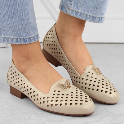 9. Półbuty ażurowe M.Daszyński W SAN35 złote