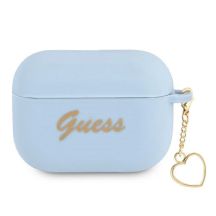 Etui Guess Silicone Charm Heart Collection na AirPods Pro - niebieskie