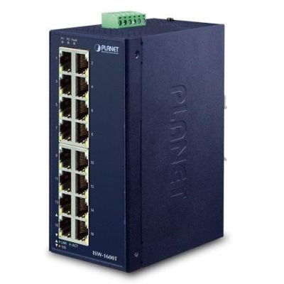4. PLANET ISW-1600T łącza sieciowe Nie zarządzany Fast Ethernet (10/100) Niebieski