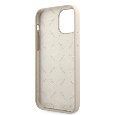 7. Etui Guess Silicone Vintage na iPhone 12 / iPhone 12 Pro - szaro-różowe