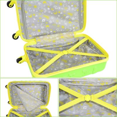 10. WALIZKA PODRÓŻNA KABINOWA 18 CALI PROWORLD KID - ZIELONY (DINO)