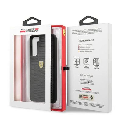8. Etui Ferrari On Track Perforated na Samsung Galaxy S21 - czarne