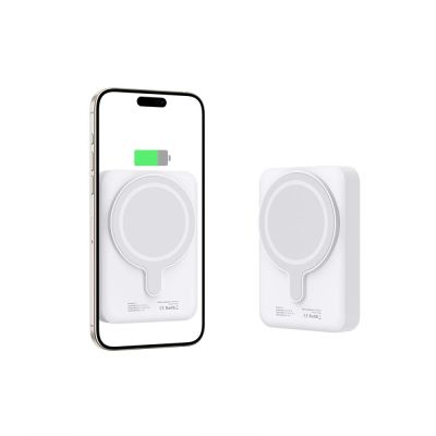 3. Powerbank Tech-Protect LifeMag PB11 z MagSafe 10000mAh 15W port USB-C - biały + kabel USB-C