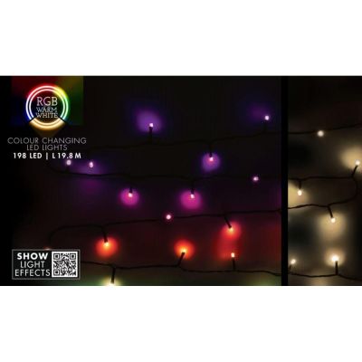 7. LAMPKI CHOINKOWE ŁAŃCUCH ŚWIETLNY 198 LED RGBW Z PILOTEM