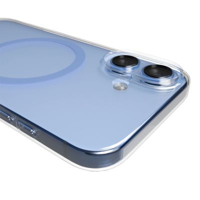 5. Etui Puro Lite Mag TPU+PC kompatybilne z MagSafe na iPhone 17 - przezroczyste z niebieskim pierścieniem