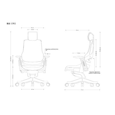 4. Fotel biurowy Wau TPE-8 elastomer szary/biały