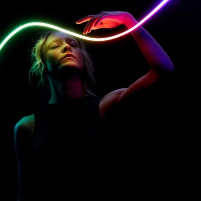 3. Twinkly Candies – 200 Lampki w kształcie pereł RGB LEDs, zielony przewód, USB-C