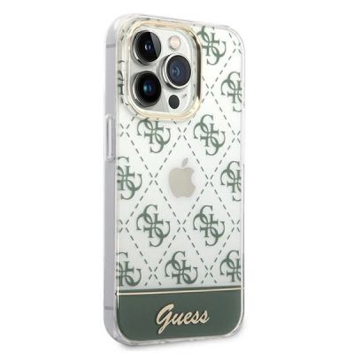 4. Etui Guess 4G Pattern Script na iPhone 14 Pro Max - khaki