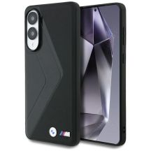 Etui BMW Leather Oversized Stripes MagSafe na Samsung Galaxy S25 Edge - czarne