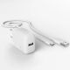 4. Ładowarka sieciowa Puro PROLITE 10W USB-A + kabel USB-A - USB-C 1.2m - biała