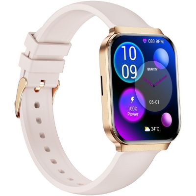 9. Smartwatch Gravity Różowe Złoto Pasek + Bransoleta GT44-2