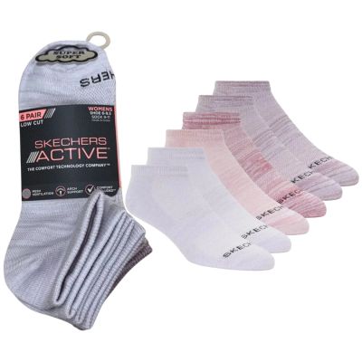 2. Skechers 6pk Womens Non Terry Low Cut Socks S108498-PNK Różowe 36-40