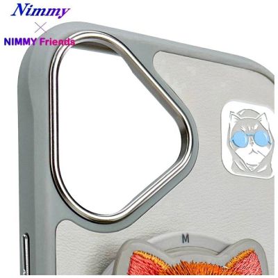 10. Etui Nimmy Glasses Cool Cat MagSafe na iPhone 16 - szare