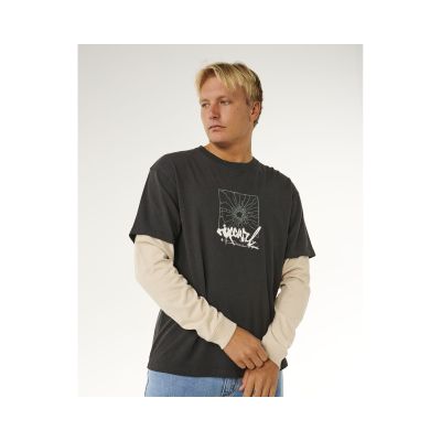 5. Koszulka męska RIP CURL Inner Visions Smashed L/S Tee czarna