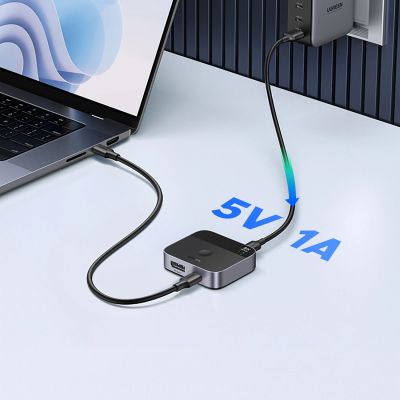 7. Switch Ugreen DisplayPort/USB-C do USB-C - szary