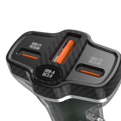 6. Ładowarka samochodowa Dudao R78 78W USB-C PD / 2xUSB-A QC - czarna