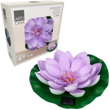 LAMPA SOLARNA LILIA WODNA 18CM FIOLET