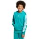 6. Bluza dla dzieci adidas 3 Stripes Fleece Hoodie 225 turkusowa JN2417