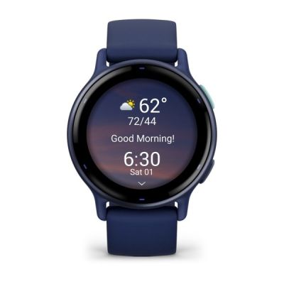 4. Garmin Vivoactive 5 3,05 cm (1.2") AMOLED 42 mm Cyfrowy 390 x 390 px Ekran dotykowy Niebieski Wi-Fi GPS