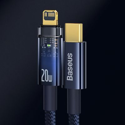 11. Kabel Baseus CATS000003 Lightning - USB-C 20W 480Mb/s 1m - niebieski