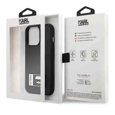 8. Etui Karl Lagerfeld Ikonik Patch na iPhone 13 Pro / iPhone 13 - czarne