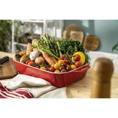 8. Zestaw 3 prostokątnych półmisków ceramicznych STAUB 40508-171-0 - czerwony