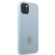 4. Etui Guess Saffiano 4G Small Metal Logo na iPhone 13 - niebieskie
