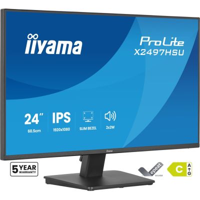 31. iiyama ProLite X2497HSU-B1 monitor komputerowy 60,5 cm (23.8") 1920 x 1080 px Full HD LED Czarny