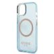 6. Etui Guess Gold Outline Translucent MagSafe na iPhone 13 - niebieskie