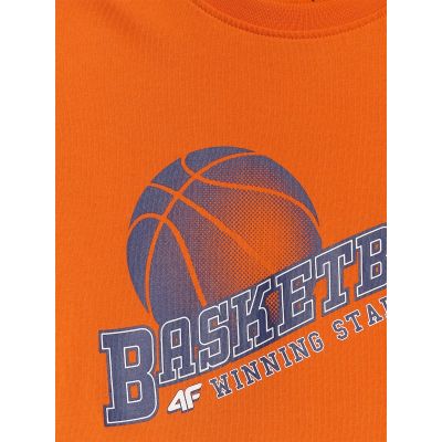 6. T-shirt regular z nadrukiem chłopięcy 4F 4FJRSS26TTSHM4278-70S