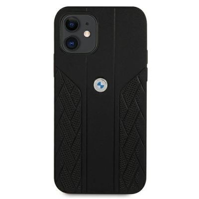 3. Etui BMW Leather Curve Perforate na iPhone 12 mini - czarne