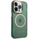 4. Etui Guess Gold Outline Translucent MagSafe na iPhone 14 Pro - zielone