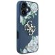 4. Etui Guess Grained Roses Big 4G logo na iPhone 16 - niebieskie