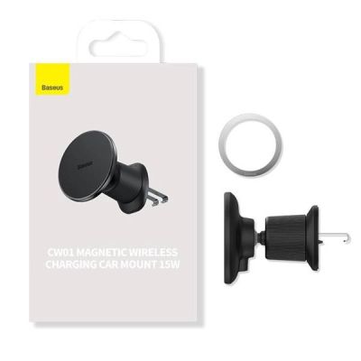 2. Ładowarka indukcyjna do samochodu MagSafe 15W USB C 25W Baseus CW01 - czarna