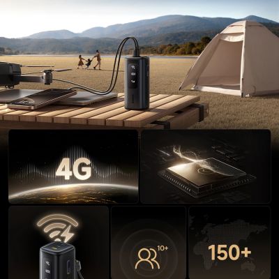 17. Powerbank Baseus EnerGeek GX11 MiFi 20000mAh 67W z funkcją Wi-Fi - czarny