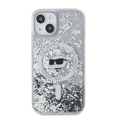 3. Etui Karl Lagerfeld Liquid Glitter Choupette Head MagSafe na iPhone 13 - przezroczyste