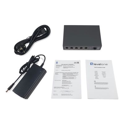 6. Przełącznik LevelOne GB PoE+ 6-portowy 65 W 10 Gb/s