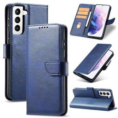 18. Magnet Case elegancki futerał etui pokrowiec z klapką i funkcją podstawki Samsung Galaxy S22+ (S22 Plus) niebieski