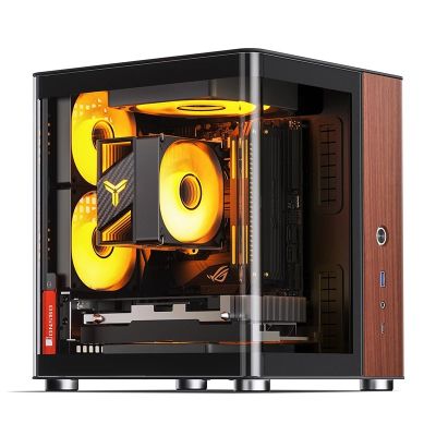 6. Obudowa PC Jonsbo TK-0, Mini-Tower, Mini-ITX, Tempered Glass, Holz - schwarz