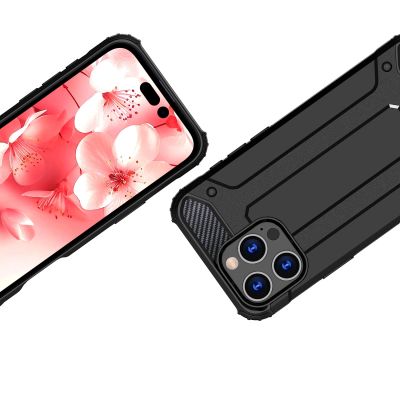 3. Etui Hybrid Armor pancerne na iPhone 16 Pro - czarne