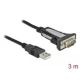 3. DeLOCK 65962 kabel równoległy Czarny 3 m USB Typu-A DB-9