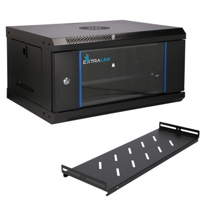 22. Extralink LITE 4U 530X400 WALL-MOUNTED RACKMOUNT CABINET BLACK Stojak wolnostojący/ścienny/podłogowy Czarny